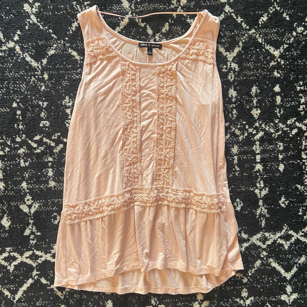 Womens cable and gauge tank top